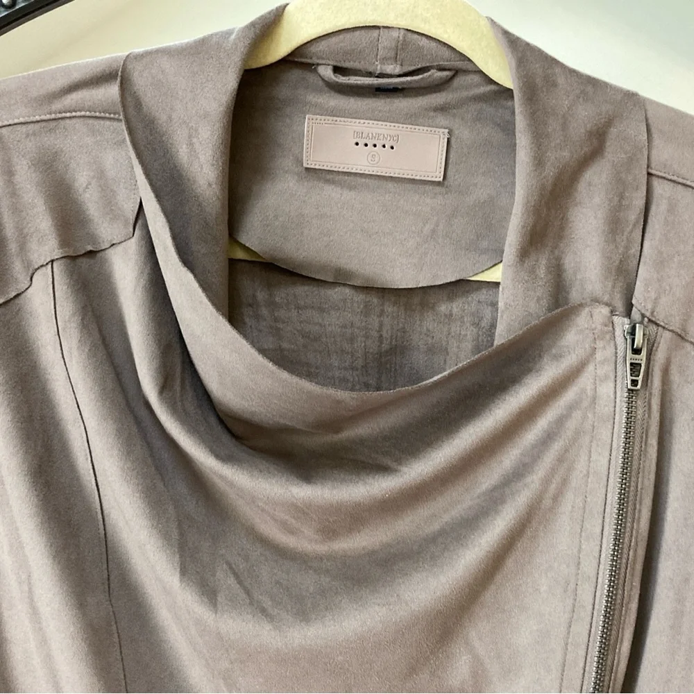 Blank NYC Faux Suede Drape Front Jacket Small - Picture 7 of 9